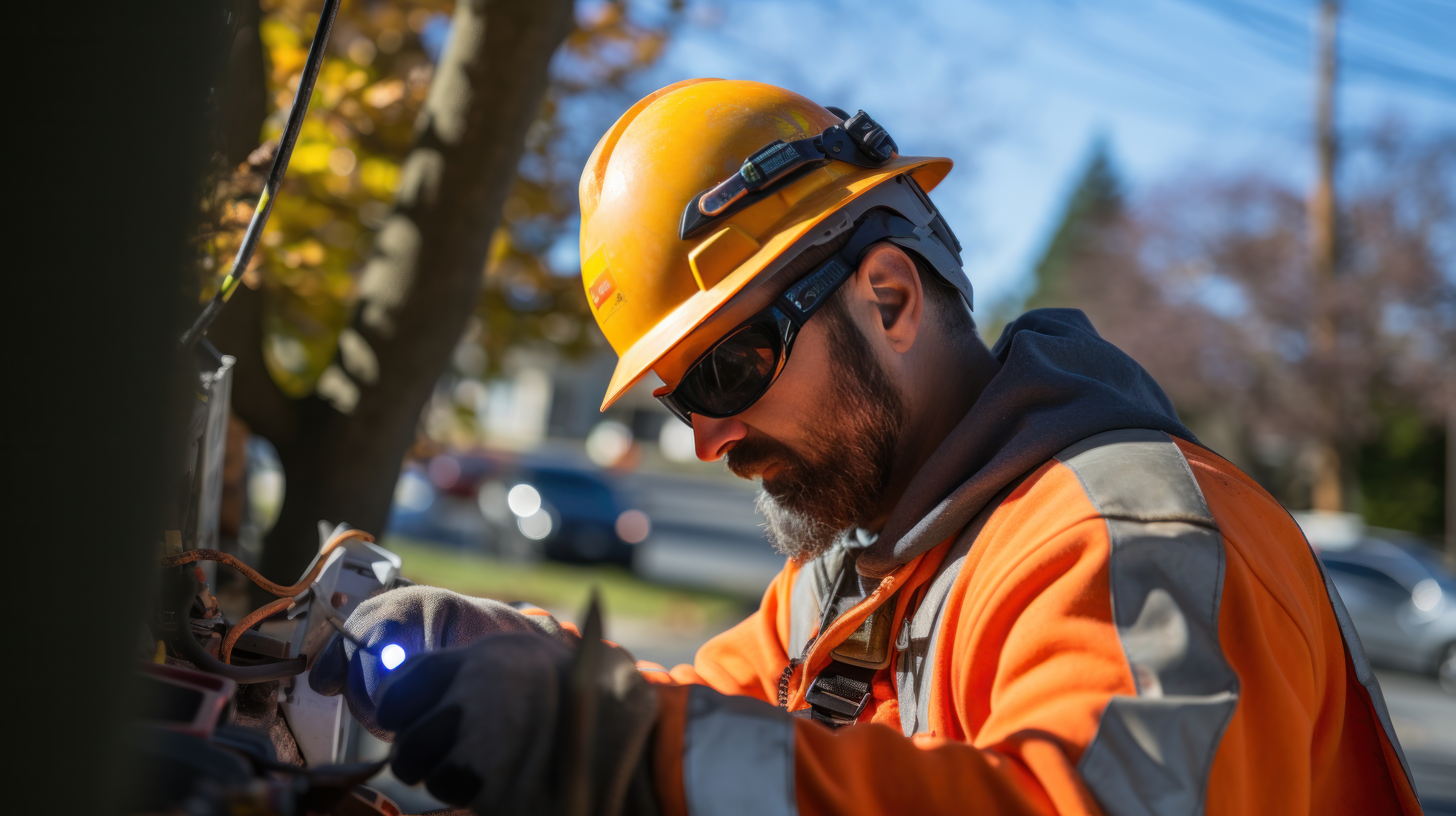 Technician providing field service